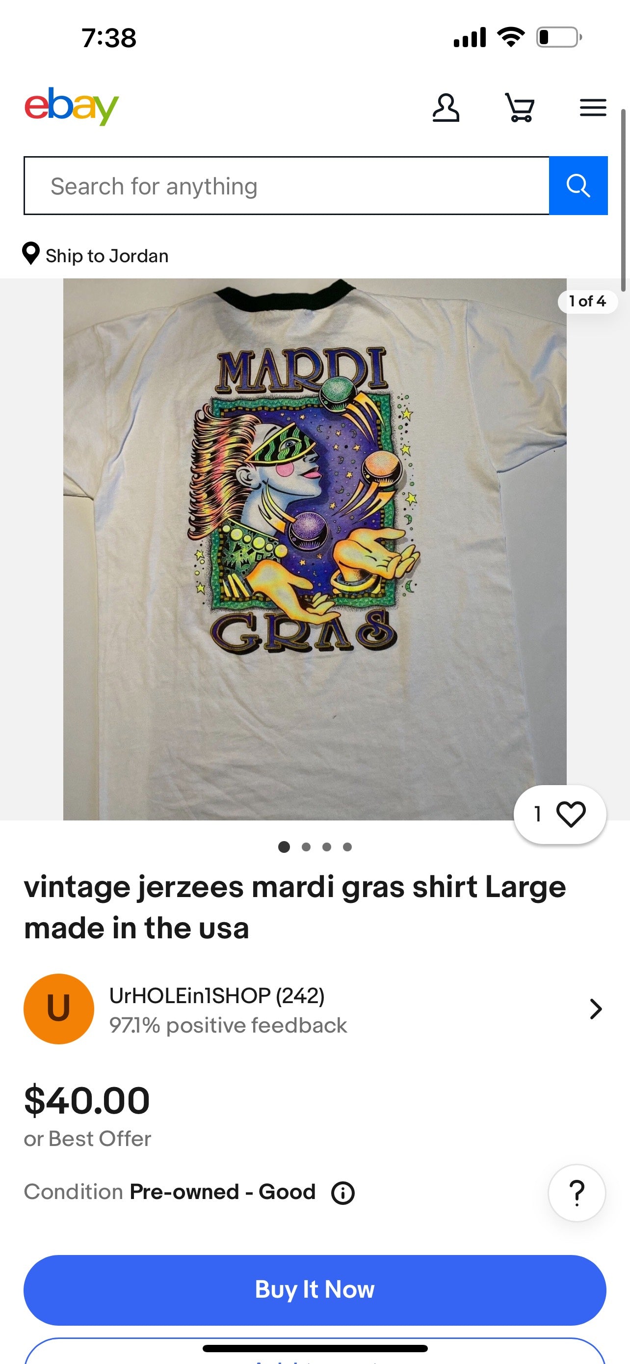 VINTAGE MARDI GRAS TEE REWORKED