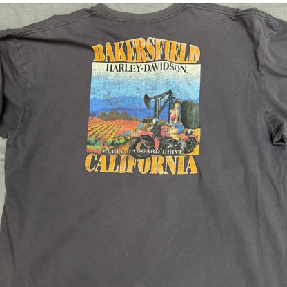 a- HARLEY DAVIDSON 2009 POCKET DOUBLE PRINT TEE