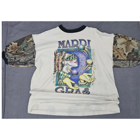 VINTAGE MARDI GRAS TEE REWORKED