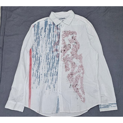 DESIGUAL BUTTONED SHIRT PRETTIEST ARTISTIC DETAILS