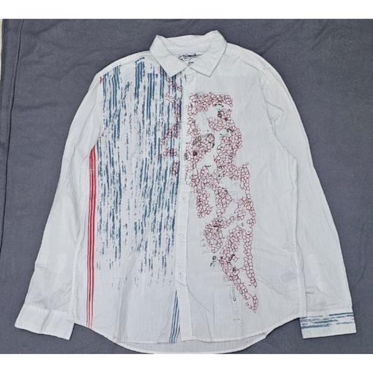 DESIGUAL BUTTONED SHIRT PRETTIEST ARTISTIC DETAILS