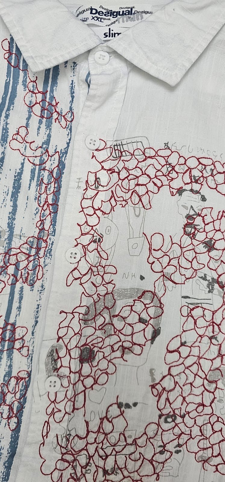 DESIGUAL BUTTONED SHIRT PRETTIEST ARTISTIC DETAILS