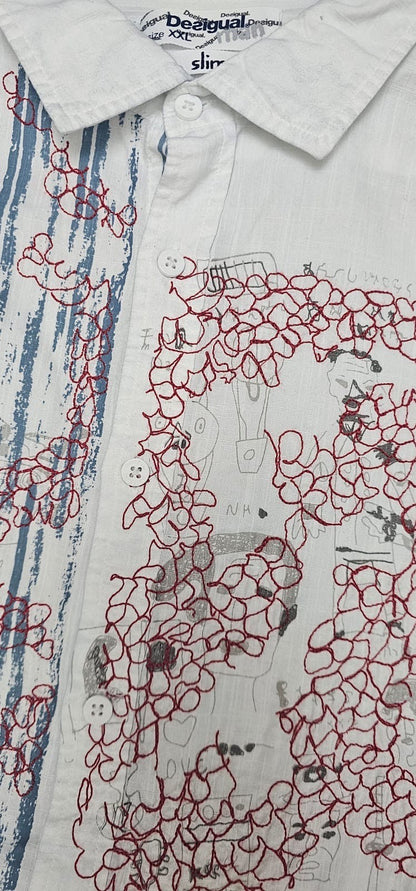 DESIGUAL BUTTONED SHIRT PRETTIEST ARTISTIC DETAILS