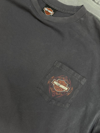a- HARLEY DAVIDSON 2009 POCKET DOUBLE PRINT TEE