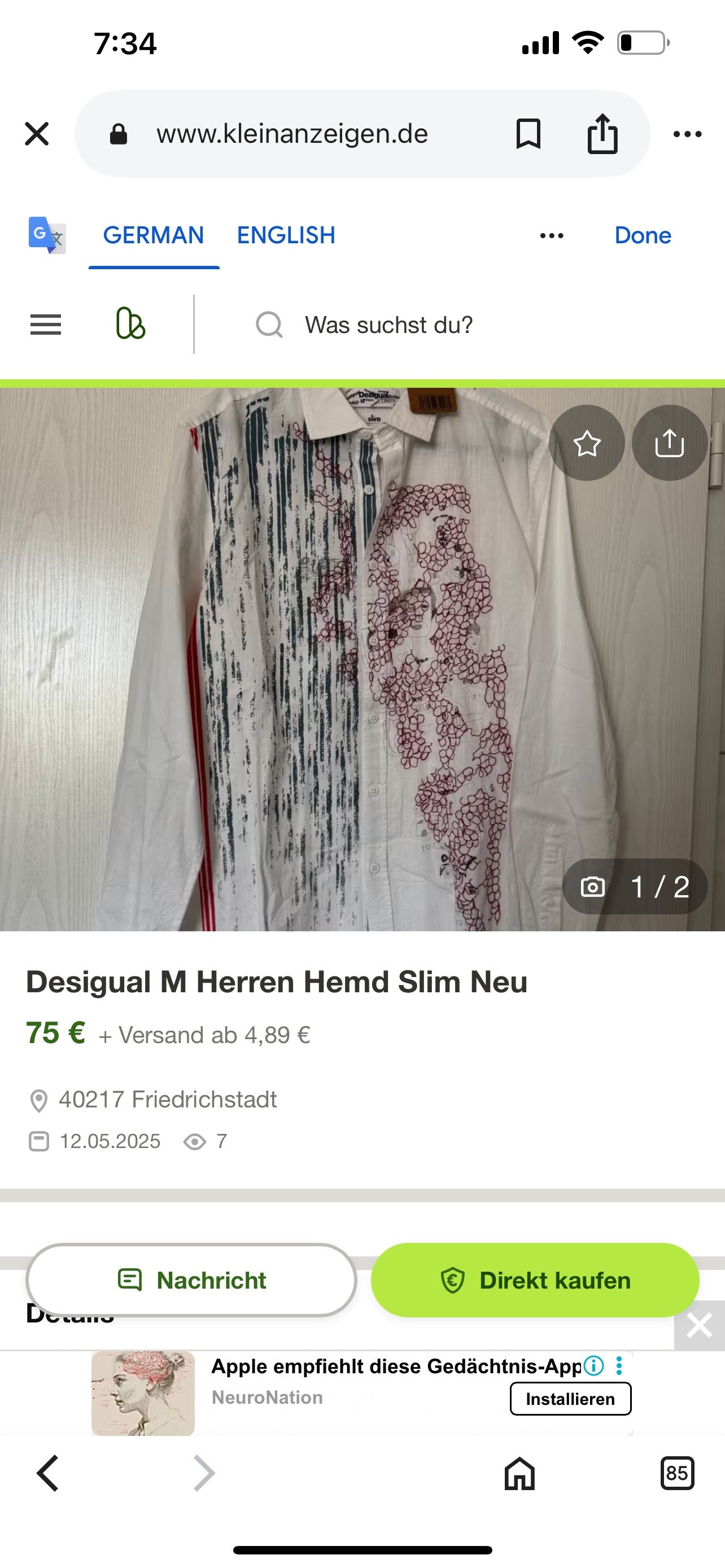 DESIGUAL BUTTONED SHIRT PRETTIEST ARTISTIC DETAILS