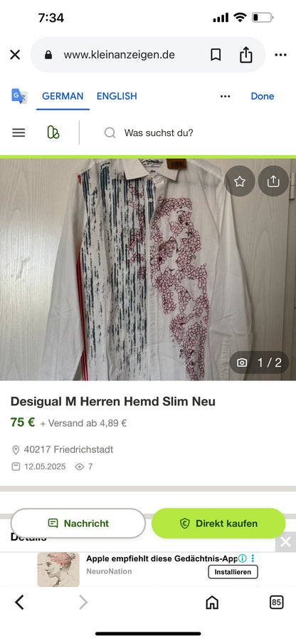 DESIGUAL BUTTONED SHIRT PRETTIEST ARTISTIC DETAILS