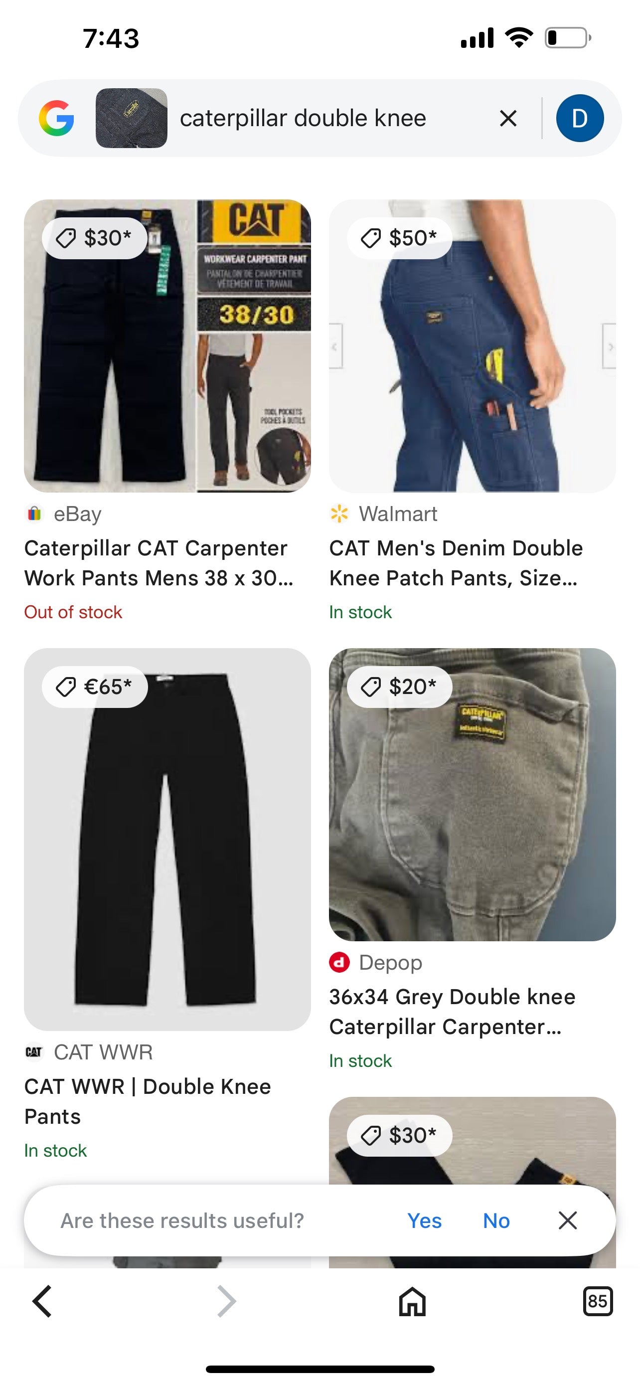 CATERPILLAR "CAT" DOUBLE KNEE NAVY JEANS