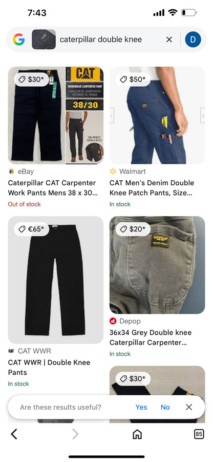 CATERPILLAR "CAT" DOUBLE KNEE NAVY JEANS